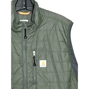 CARHARTT MENS GREEN NYLON QUILTED LTW PUFFER VEST SIZE 2XL / XXL